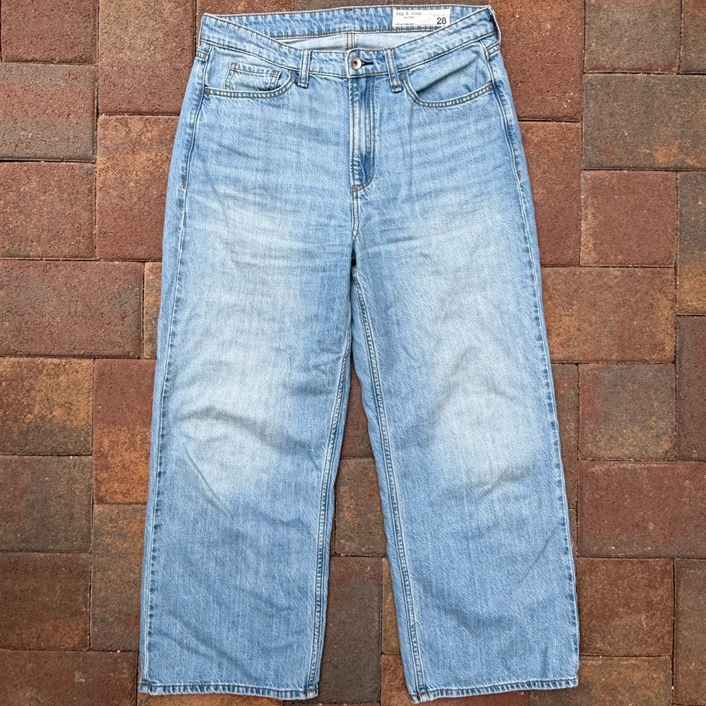 Rag & Bone Lori Light Wash Wide Jeans